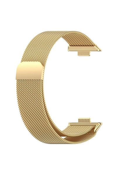 REDz Accessories Milanese Strap, For Huawei Watch Fit 3, Magnetic, Metallic Fabric, Gold