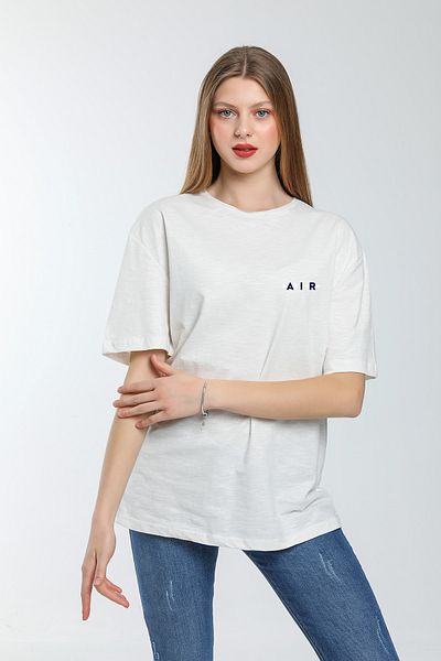 Superlife Superlife Women's Crew Neck Regular Fit Air Printed T-Shirt Spr21Yk23