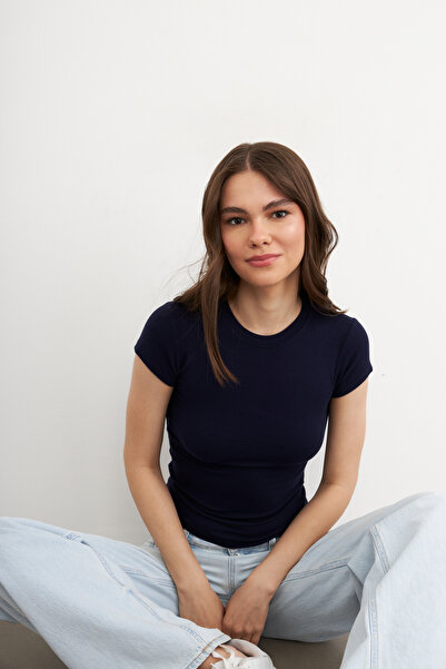 Bipantolon Γυναικείο μπλουζάκι Navy Blue Crew με κοντό μανίκι εξαιρετικά μαλακό