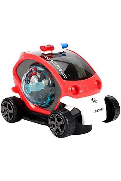 rexa Police Cars Toys for Boys and Girls, Music and Light Toy Car with Space Capsule Drop (Red)