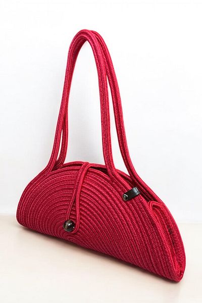 MaVaux Mia Natural Wooden Beaded Straw Look Shoulder Bag