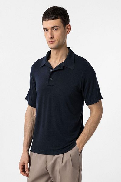 Antioch Navy Blue Regular Fit Polo Neck Men's T-Shirt