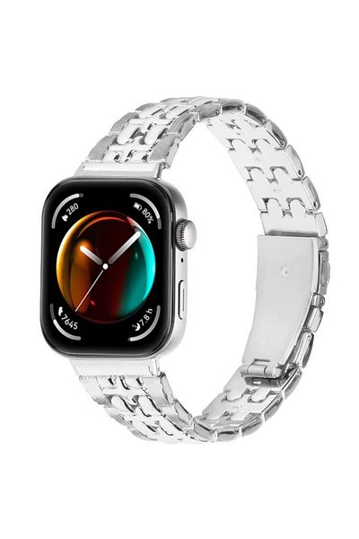 REDz Accessories Curea Cross Link pentru Huawei Watch Fit 3, aspect business, metalică, argintie
