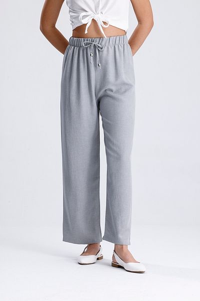 MD trend Women's Elastic Waist Drawstring Pipe Leg Trousers