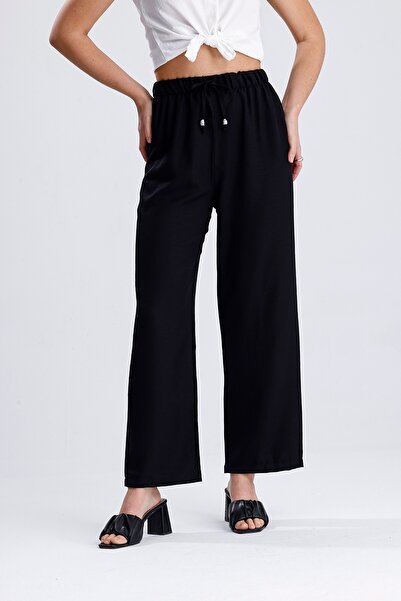 MD trend Women's Elastic Waist Drawstring Pipe Leg Trousers