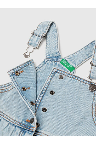 Benetton Girl's Denim Salopet Skirt 1-6 Years Blue