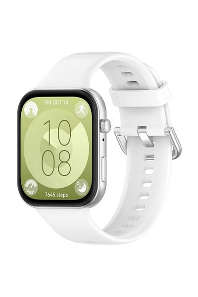 REDz Accessories Curea sport din silicon, compatibilă cu Huawei Watch Fit 3, subțire, reglabilă, albă