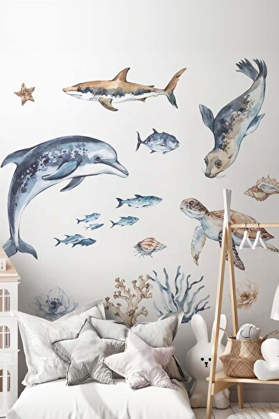 KT Decor Underwater World Ocean Creatures Wall Sticker Set