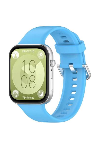 REDz Accessories Curea sport din silicon, compatibilă cu Huawei Watch Fit 3, subțire, reglabilă, albastră