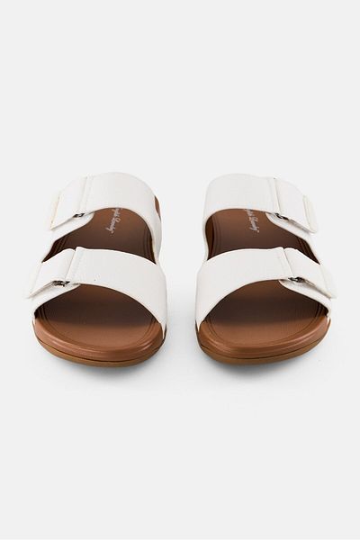 English Laundry Men 2 Strap Slip On Arabic Sandals, White