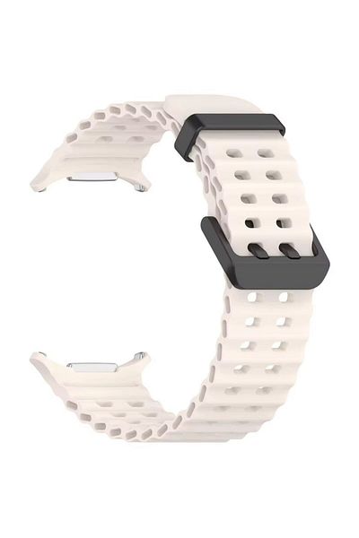 REDz Accessories Ocean Wave Strap, Sport Design, Compatible with Samsung Galaxy Watch Ultra 47mm, Silicone, Starlight