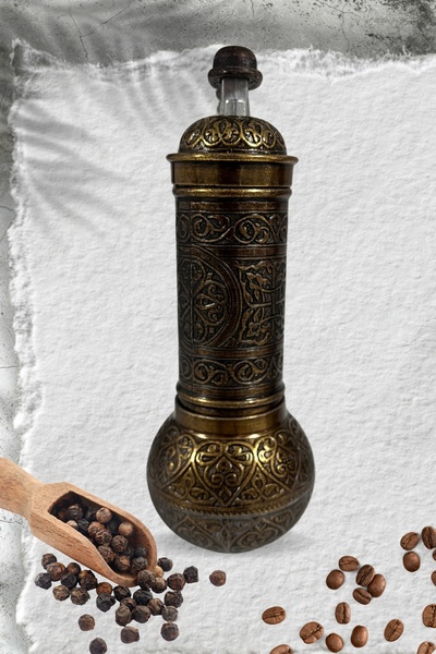 Yardımcı Bakır Since 1997 مطحنة الفلفل الكبيرة الصفراء العتيقة من زاماك، مطحن...