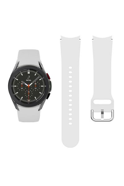 REDz Accessories Curea de ceas inteligent pentru Samsung Galaxy Watch 4/5/5 Pro/6, lățime 20 mm, silicon, albă