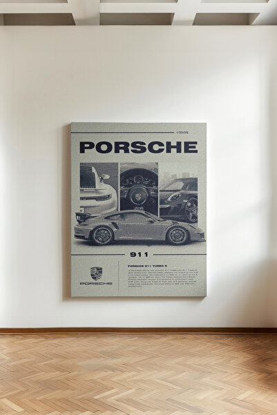 Kanvaspera Porshce Gazete Araba - Kanvas Tablo