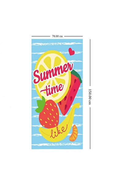 ECARLA Beach towel, rectangular, 150x70 cm, multicolor fruit pattern, SUMMER TIME, REC54WZ6