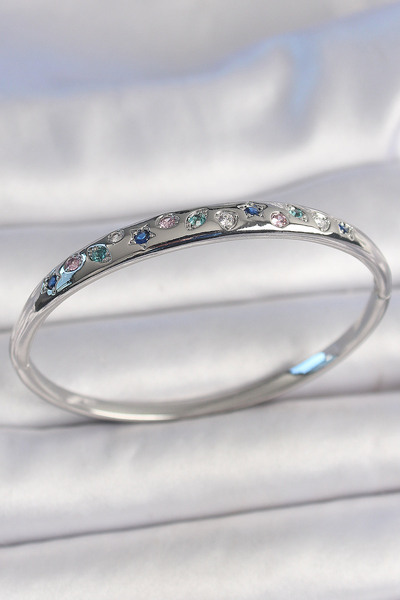 Skygo Brass Silver Color Zircon Stone Star Embroidered Women's Handcuffs - Tj-Bb6917