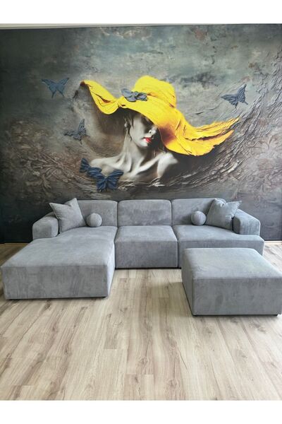 Erduran Mobilya Monza 4 Modül Modüler Köşe Koltuk Takımı (3 MODÜL 1 PUF)