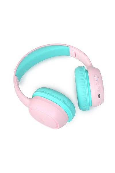 Tronsmart سماعات رأس ترونسمارت KH02 بلوتوث قابلة للطي للأطفال لاسلكية تعمل ببطارية 45 ساعة فوق الأذن مع ميكروفون - وردي