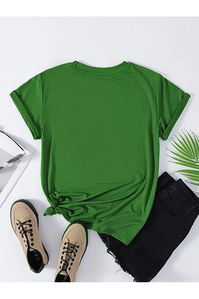 PENTHİLUS Short-Sleeved T-Shirt with Round Neck with Peach and Pencil Pattern