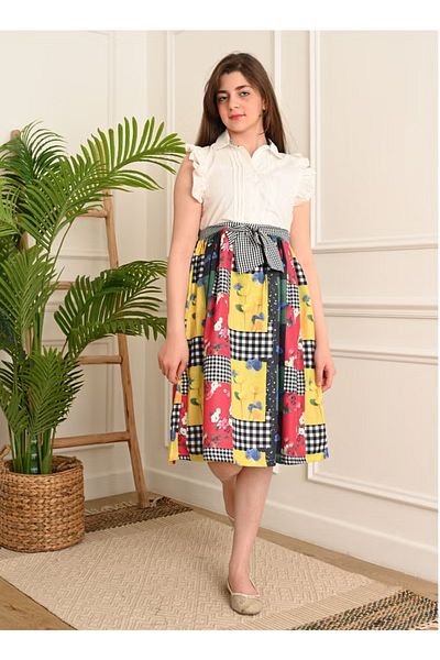 FULLJOY Girls' dress, elegant design, multi-colored