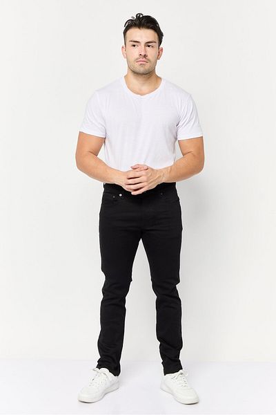 Riders by Lee Men Slim Fit Plain Stretchable Jeans, Black