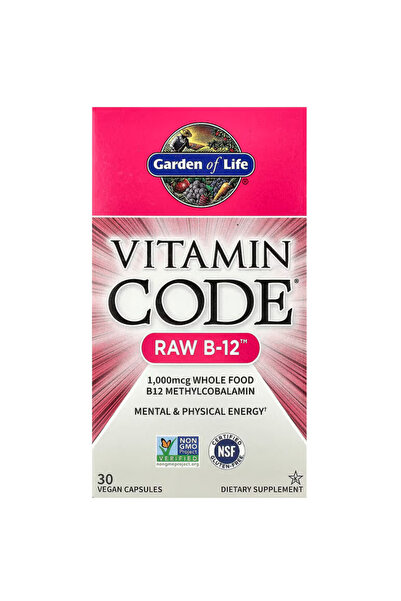 GARDEN OF LIFE Vitamin Code Raw B-12-30 Capsules, 1,000mcg Whole Food B12 Met...