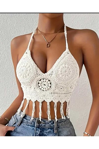 beyna aksesuar μποέμικο πλεκτό μπικίνι μπλουζάκι παραλίας