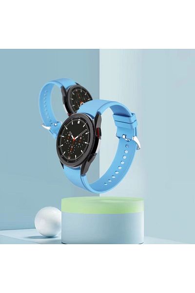 REDz Accessories Curea sport din silicon, compatibilă cu Samsung Galaxy Watch, lățime 20 mm, albastru deschis