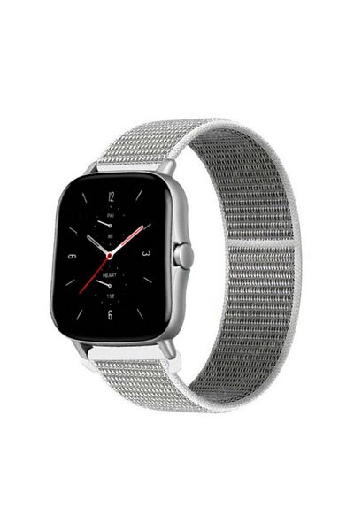 REDz Accessories Curea ceas inteligent pentru Samsung Galaxy Watch/Huawei Watch GT, nailon, alb-gri - 20 mm