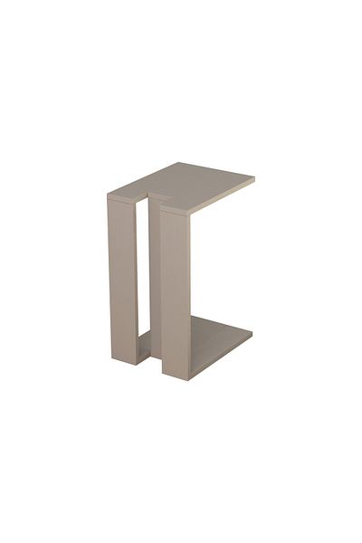 Mourah Home Mourah Home Muju Modern C Shape Table Mocha Grey Multipurpose