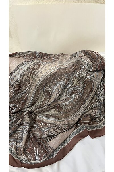 Eflatun etnik desen eşarp