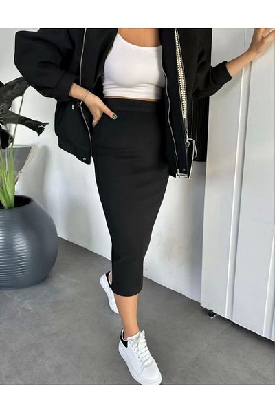MODA Ryse Women's Seasons Stamp Zipper Jacket Skirt Suit Cashmere Jacket with Skirt Two-Piece Suit Stamp Bomber Jacket