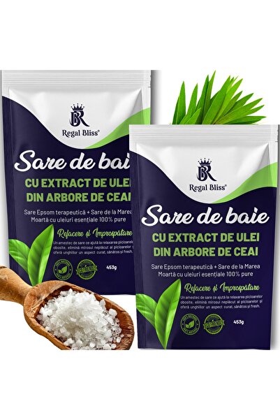 Regal Bliss Bath Salt ®, with tea tree essential oil extract and salt 453g, 2...