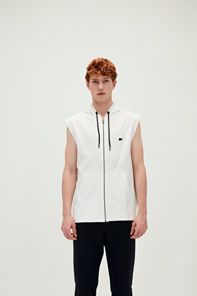 Bad Bear 21.01.12.016-C04 سترة رياضية للرجال بسحاب كامل باللون الأبيض