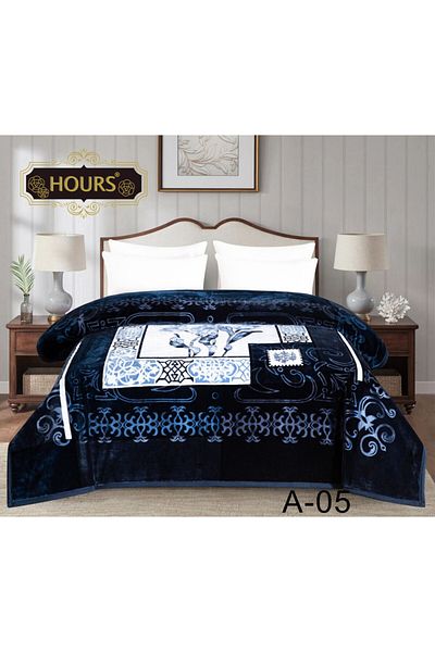 HOURS Horse blanket for two people, duvet cover, made of durable and soft, patterned fabric, 6 kg