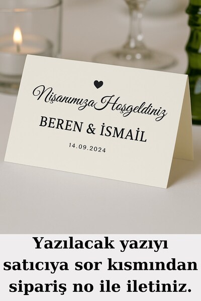 Emtory Home 15 Adet | Söz Masa Kartı - Nişan Masa Kartı - Düğün Masa Kartı