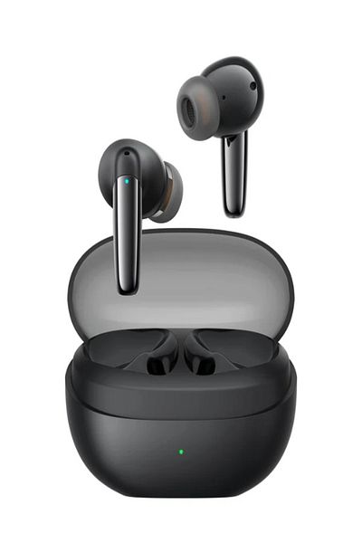 Joyroom سماعات أذن لاسلكية JR-BB1، 4 ميكروفونات، بلوتوث 5.3، زمن انتقال منخفض، شحن سريع، IP54، مع حافظة - أسود
