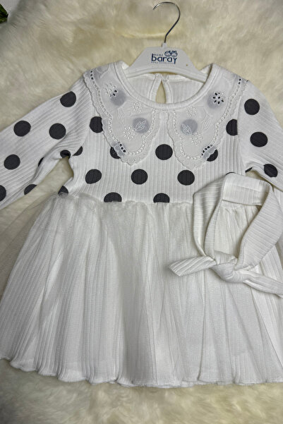 Mini Baray Scalloped Lace Collar Girl Dress