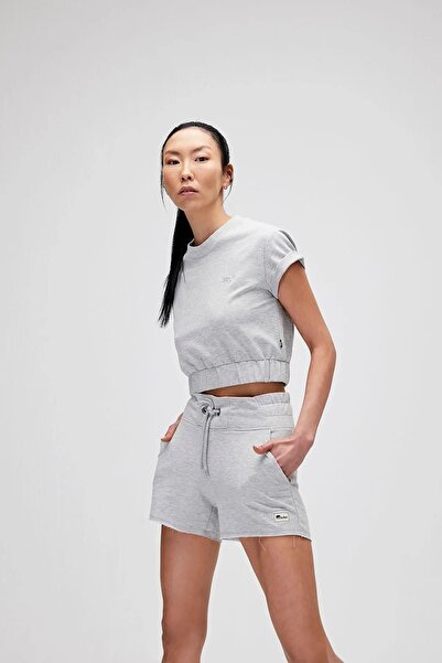 Bad Bear 21.03.12.001-C19 Emma Crop Women's Sweatshirt Gray Melange
