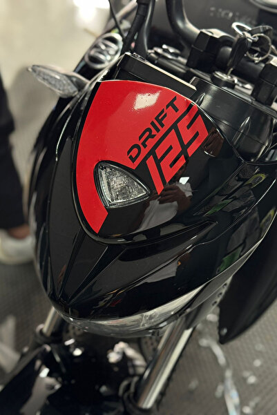 Banxtre Mondial Drift-L için Kırmızı Drift 125 Kafa Sticker Etiket (1 Adet)