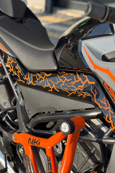 Banxtre Motor ve Kask için Tüm Motorlara Uyumlu Turuncu Şimşek Yıldırım Stick...