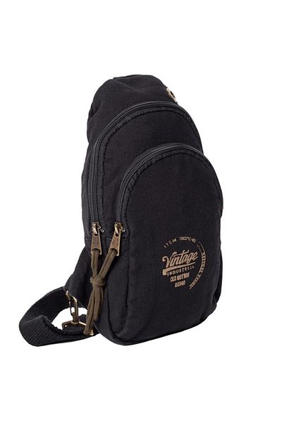 Old Cotton Vintage Unisex Black Recovery Casual Bag - Cross Chest and Shoulder Bag M