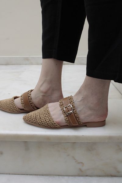 Haffhane Hand Woven Wicker Comfortable Slippers
