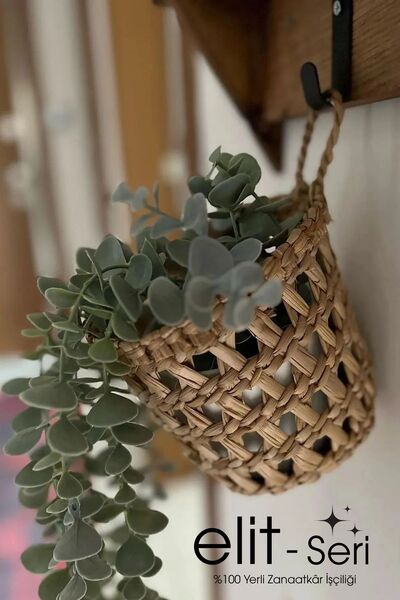 Aura design | Elit Seri | 1. Sınıf Doğal 10x10 Hasır Saksı Sepet | %100 Yerli Zanaatkâr Üretimi – Çok Amaçlı