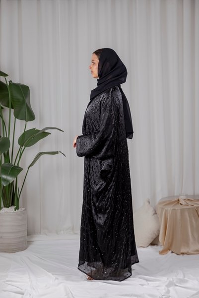 Ophelia Diamon Abaya – Elegant Black Long Dress for Women | Daily & Formal Wear
