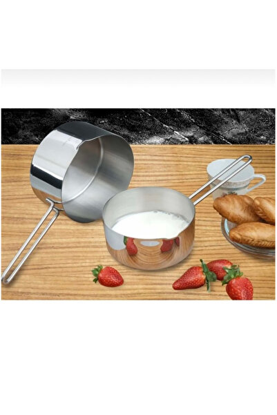 abnturk 2’Li Set Paslanmaz Çelik Kaçerola Sosluk Ve Sütlük 12-14cm
