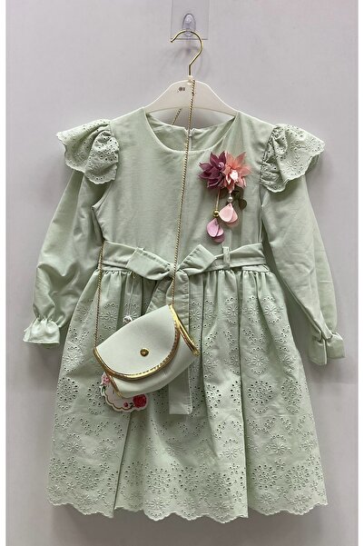 LAYDAKİDS KIZ ÇOCUK ÇANTALI KETEN ELBİSE