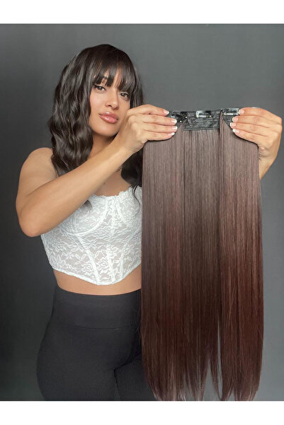 Suzan Peruk Düz Yarımay+2 yan Çıtçıt Tam set -Geniş Parça Yarımay Çıtçıt Saç ...