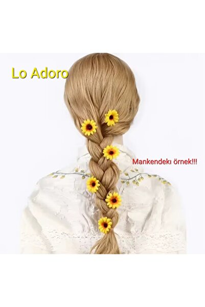 LO ADORO 2 bucăți agrafe galbene cu margarete pentru fete