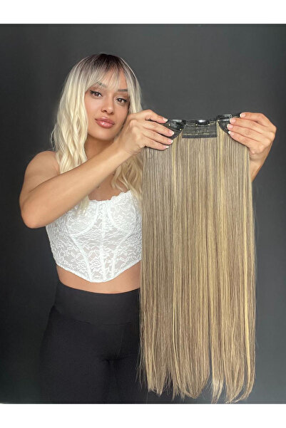 Suzan Peruk Düz Yarımay+2 yan Çıtçıt Tam set -Geniş Parça Yarımay Çıtçıt Saç ...